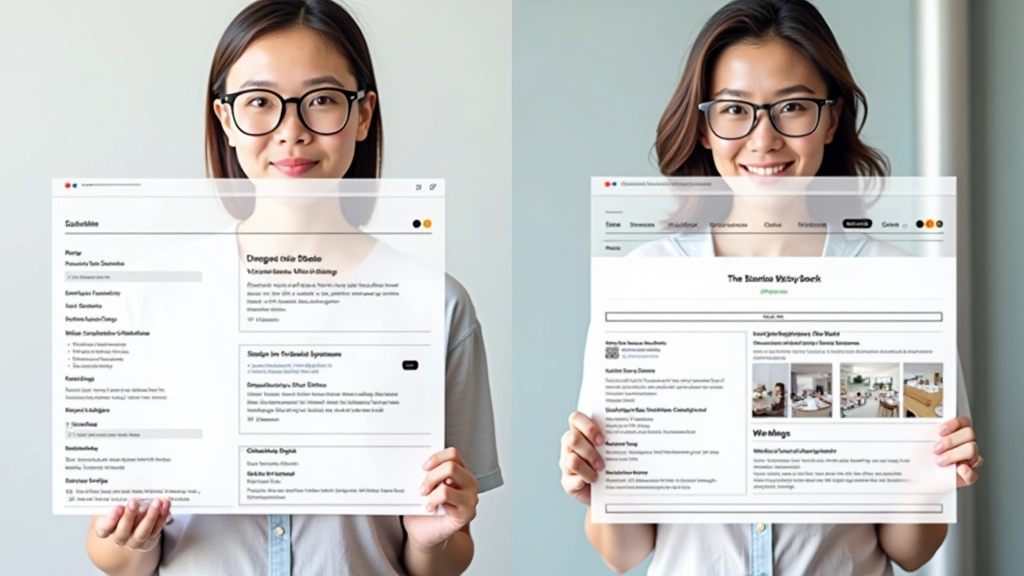 Website hierarchy visualization showing different text sizes and visual weights arranged on a layout grid
