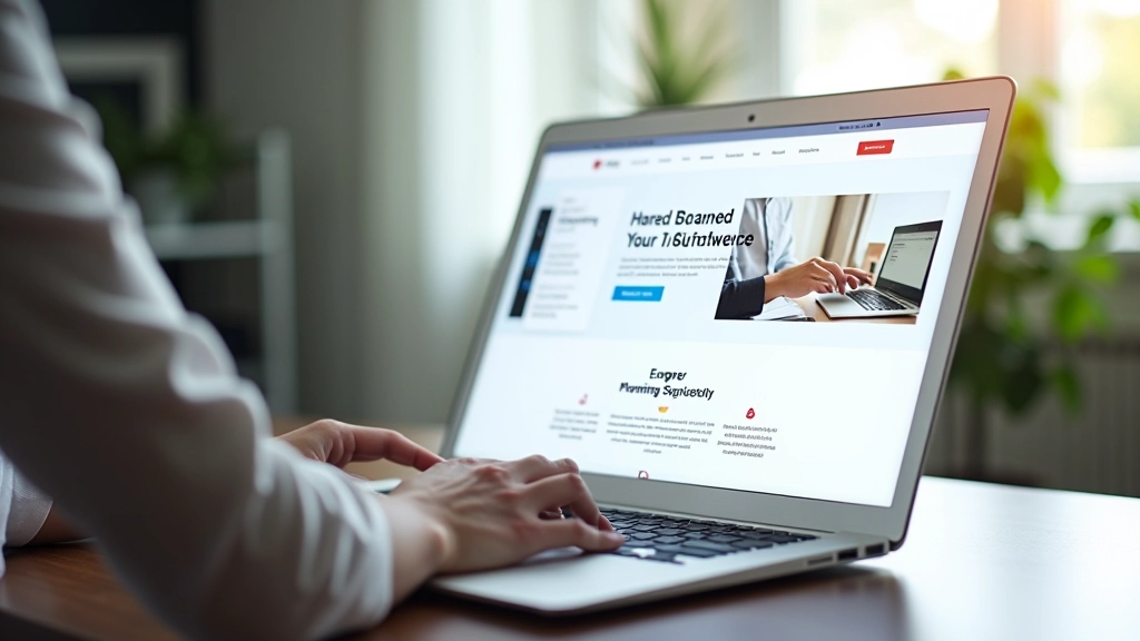 Professional business website with clean grid layout displayed on laptop screen